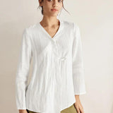 100% Linen Tie Cardigan Top DAKOTA
