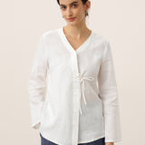 100% Linen Tie Cardigan Top DAKOTA