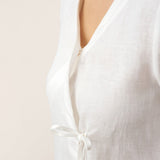 100% Linen Tie Cardigan Top DAKOTA