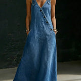 Vera - Long Denim Button Down Dress