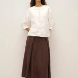 100% Linen Button-Front Drop Shoulder Shirt EASTER