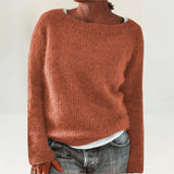 Odette - Plain Vintage Sweater in Orange