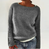 Janet - Plain Vintage Sweater in Grey
