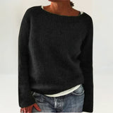 Sabrina - Plain Vintage Sweater in Black