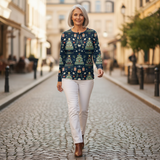 Faye - Navy Christmas Tree Sweater