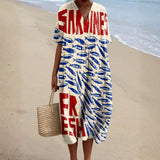 Ariana - Dress with Sardine Pattern