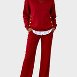 Lena - Elegant Sweater Set with Buttons