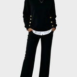 Lena - Elegant Sweater Set with Buttons