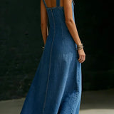 Vera - Long Denim Button Down Dress