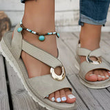 Stella - Flat Sandals With Metal Buckle