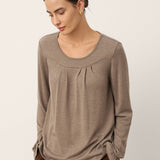 Cashmere Curved Seam Long Sleeve Top BROOKLYN