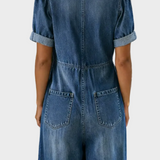 Kowalska - Short Sleeve Jumpsuit with V-Neck