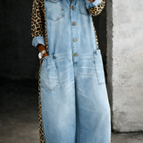 Amanda - One Piece Denim Shirt Jumpsuit