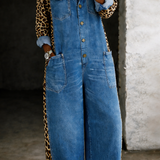 Amanda - One Piece Denim Shirt Jumpsuit