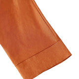 100% Linen Dropped Collar Long-Sleeve Top TRISTAN