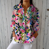 Sophie - Hand-Painted Floral Shirt