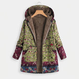 Elodie - Green and Burgundy Jacket with Floral Print