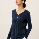 Bamboo Viscose Textured Pleated Shell Accent Stretch Top ZINNIA