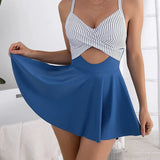 Maclair & Co. - V-Neck Cutout One-Piece Swimdress with Tummy Control