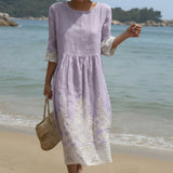 Carla - Round Neck Maxi Dress with Print