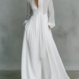 Christine - Flowing Button-Front Maxi Dress