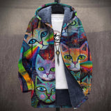 Claudia - Multicoloured Psychedelic Cat Print Jacket